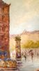 Painting from the 1940s The Flower Market signed Robert Giovani