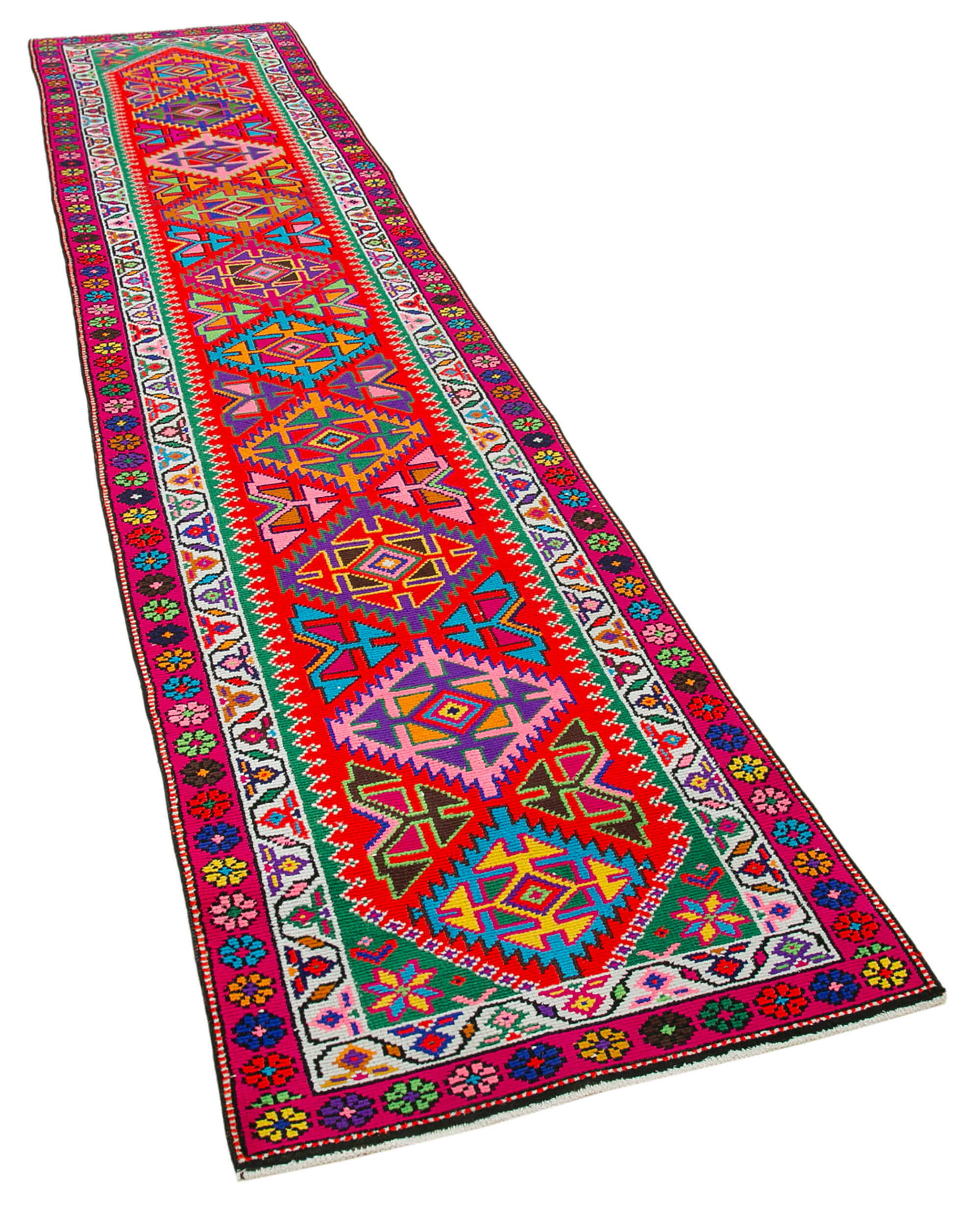 Handmade Decorative Oriental Red Runner Carpet 82 cm x 370 cm