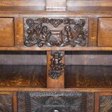 Large Italian library sculpted with figures