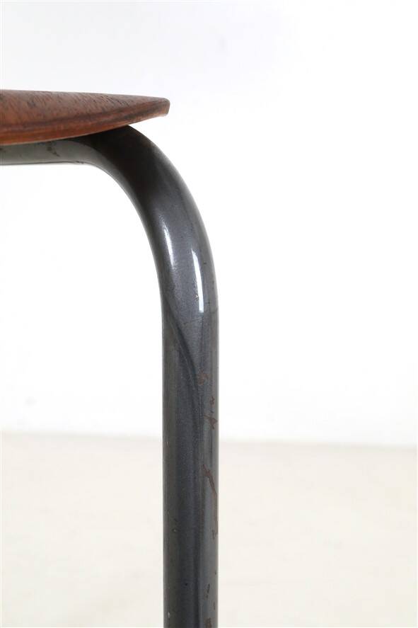High-quality restored mid-century teak / tubular steel chair / Danish industrial design / 1960s / 1970s