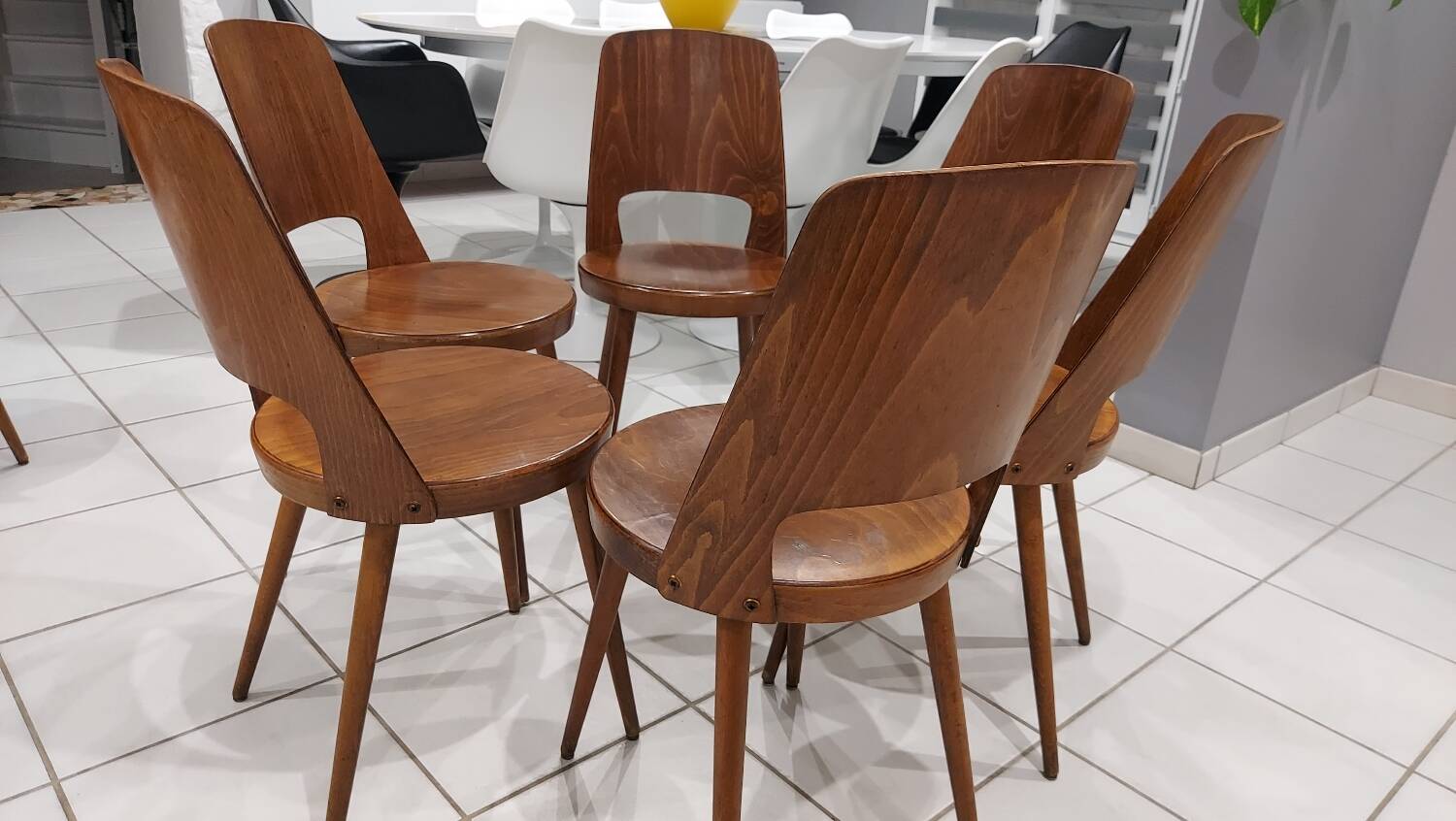 Set of 6 Baumann Bistrot chairs, Mondor model, vintage 1970
