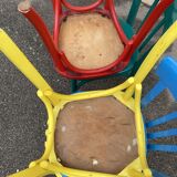 Set of 4 multicolored bistro chairs