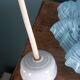 Suspension luminaire abat-jour en verre de Clichy bleu ciel, forme flocon