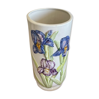 Vase décor iris