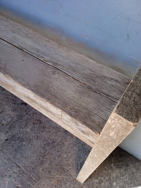 Brutalist console 148 cm old solid wood