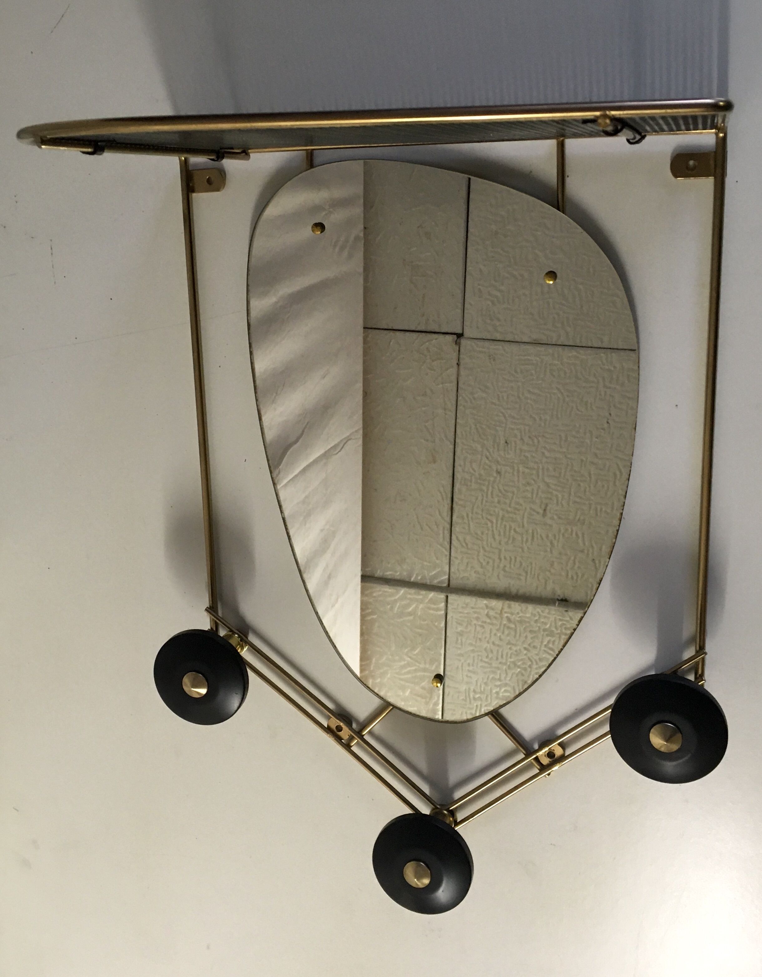 Black and gold metal coat rack., 1950