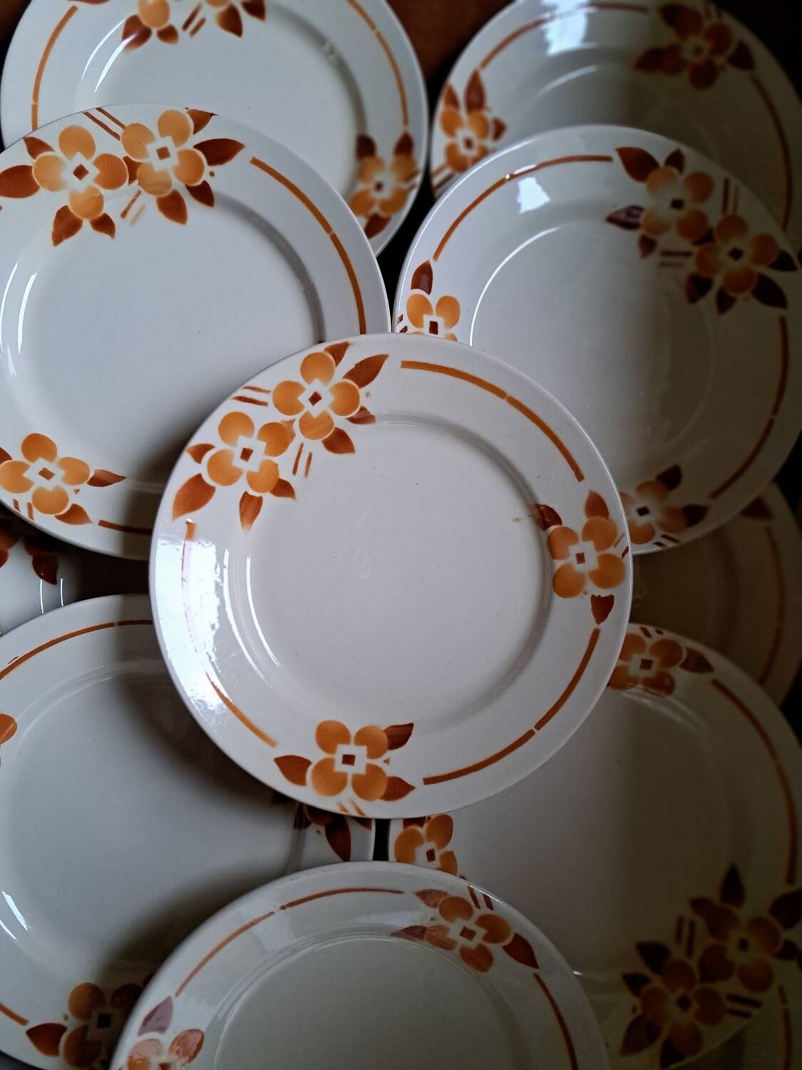Suite of 21 stencilled plates