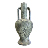 Important patinated terracotta vase