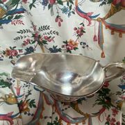 Saucière en métal argenté ancienne estampillée Birks