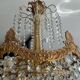 Cascade chandelier in bronze and crystal pendants