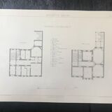 Illustration of a remarkable building and plan of 19th century German architecture