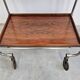Bauhaus bar cart in walnut root veneer and steel