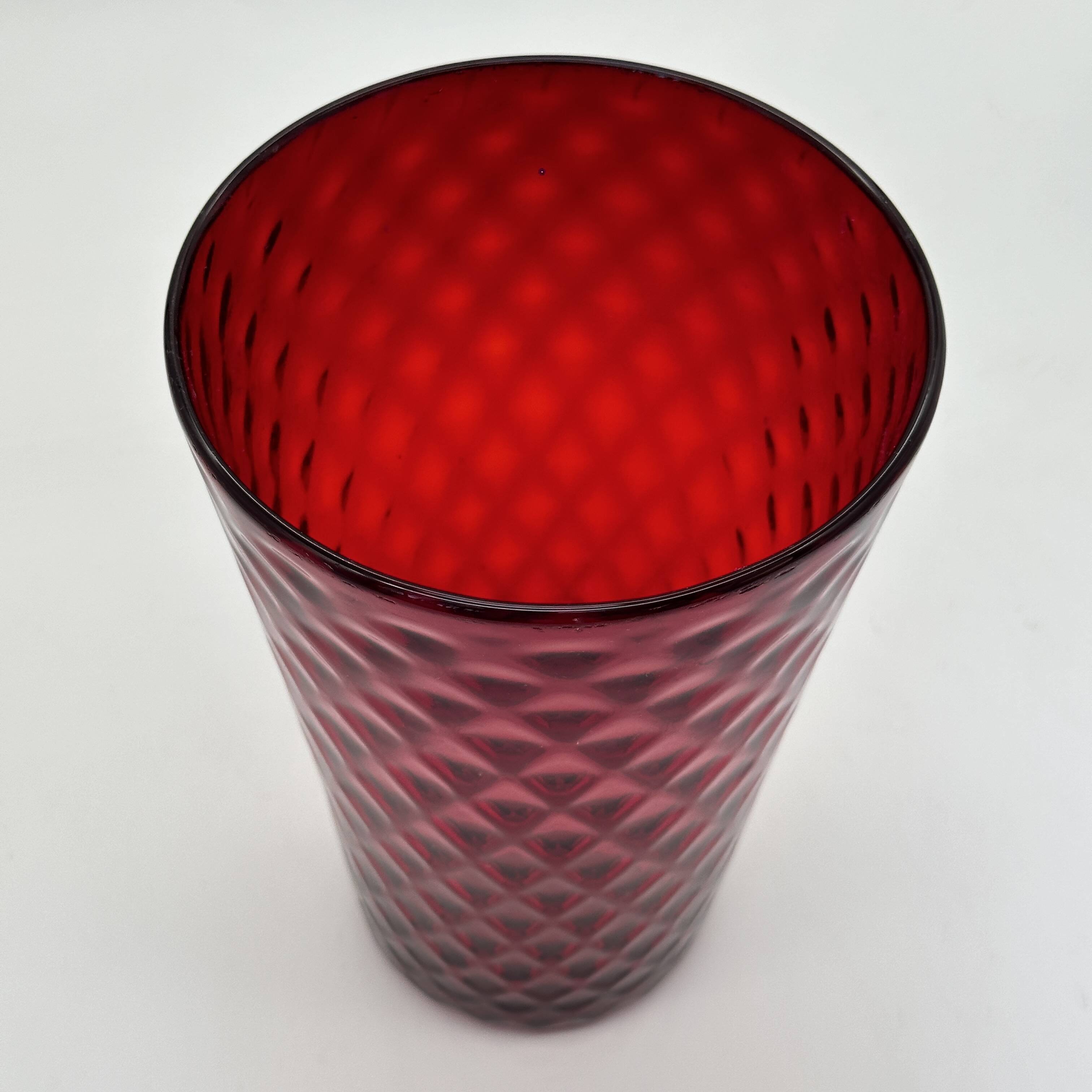 Red pineapple blown glass vase, 1970s, Germany