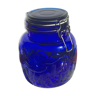 Pot hermétique verre bleu cobalt teinte dans la masse