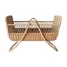 Baby cot in rattan and wicker from the 60s