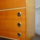 Armoire secrétaire vintage chêne doré