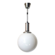 1970s glass and chrome globe chandelier