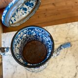 Vintage blue speckled enamel coffee maker