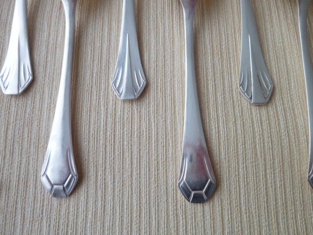 Tableware, housewife 24 pieces in silver metal 84 G Art Deco style