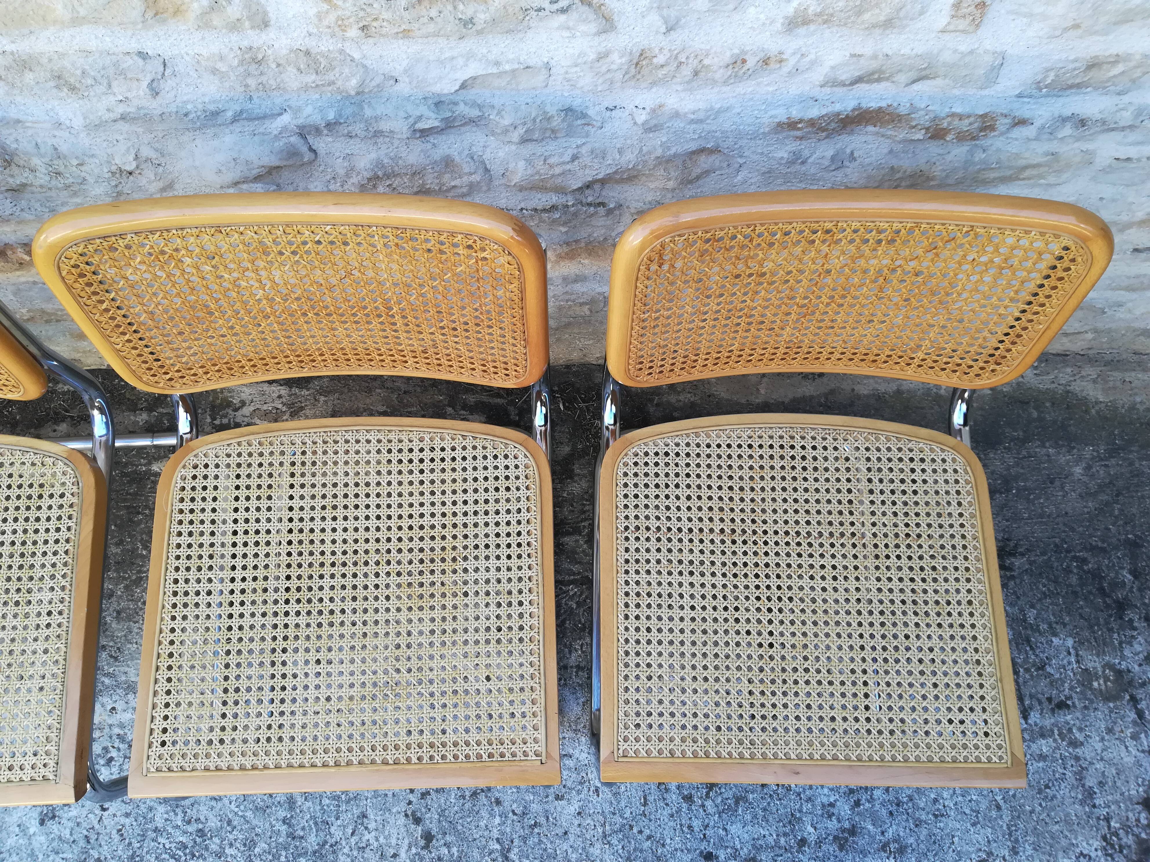 Four chairs Marcel Breuer cesca B32