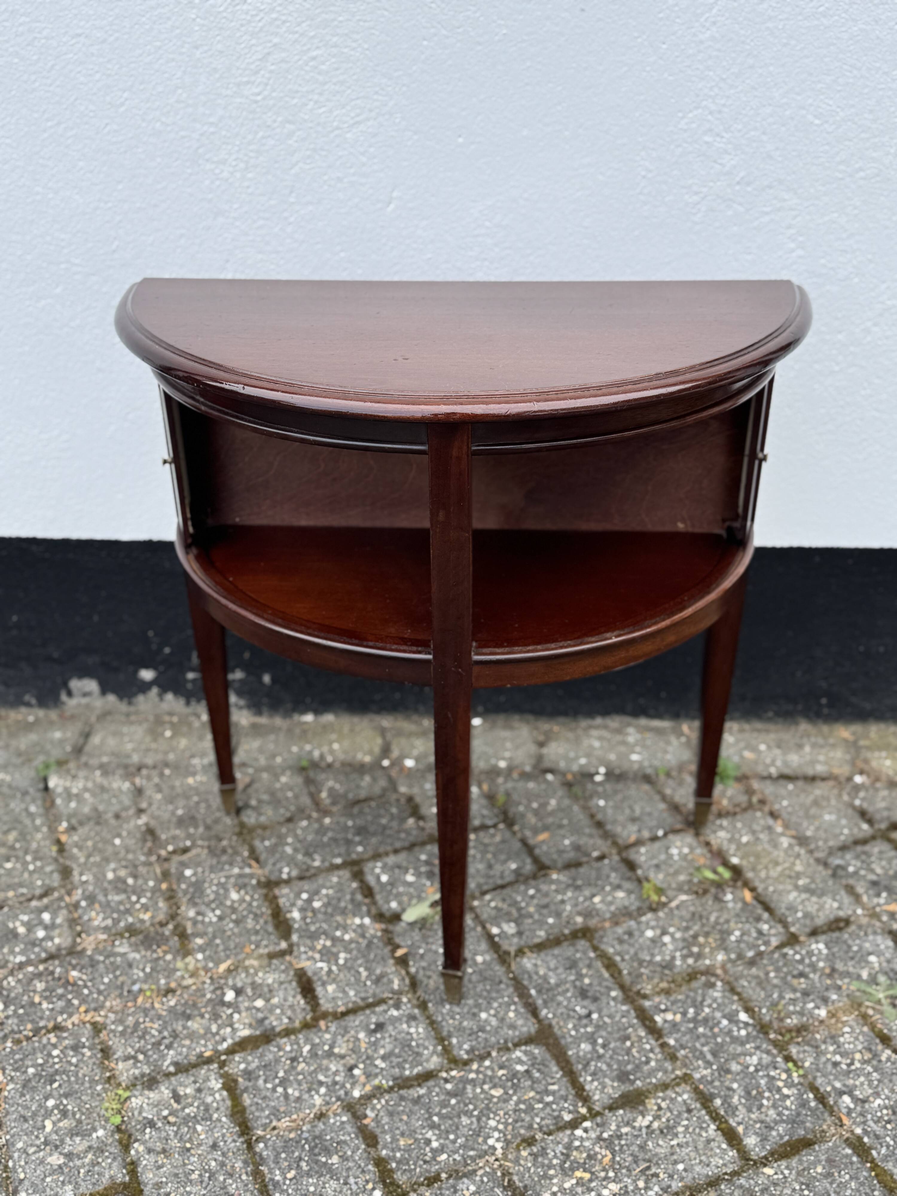Vintage mahogany half-moon console