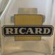 Ricard glass decanter white logo blue cartridge yellow background
