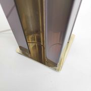 Lampe plexiglas et métal doré années 70