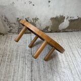 Round coffee table white ceramic and wood