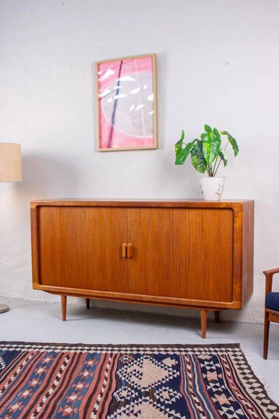 Buffet en teck vintage avec tiroirs, danois Silkeborg, milieu du siècle.
