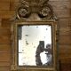 Miroir ancien en bois sculpté et doré XVIIIe, 68x35 cm
