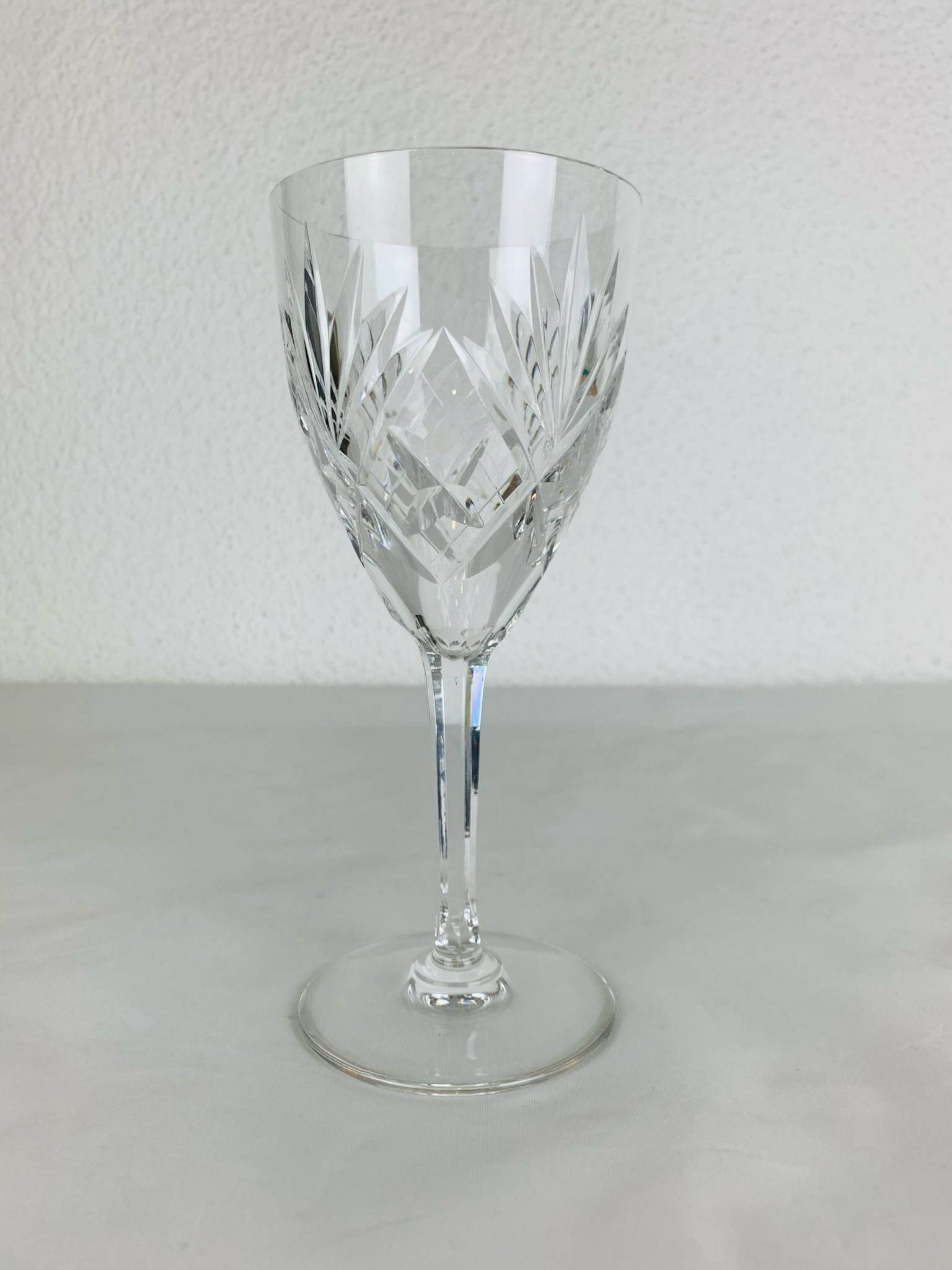 6 large Chantilly model stemmed glasses from Saint Louis, crystal, water or wine