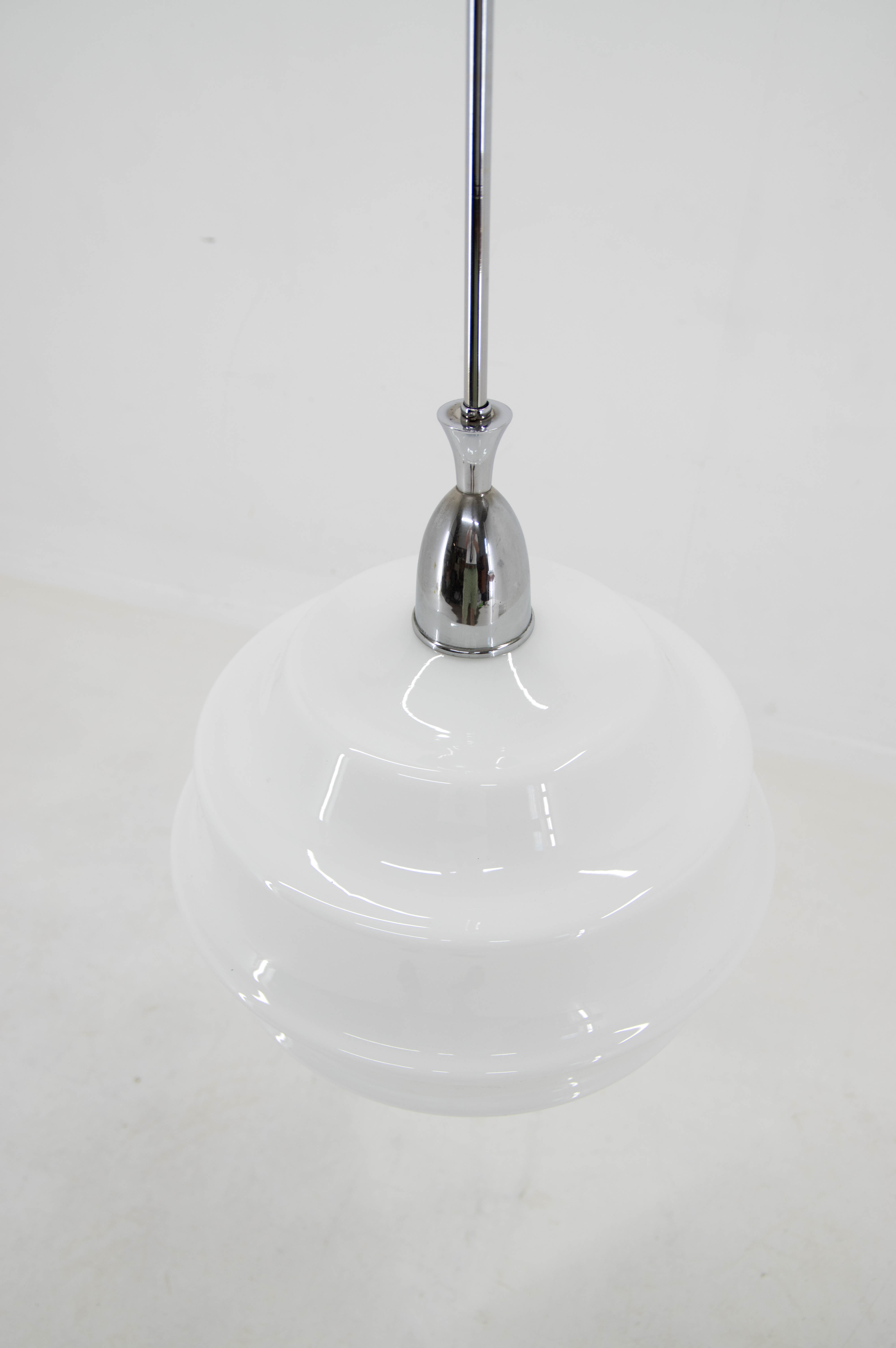 Art deco glass pendant Czechoslovakia 1950s