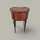 Curved side table in Louis XV style with marquetry - late 19th century