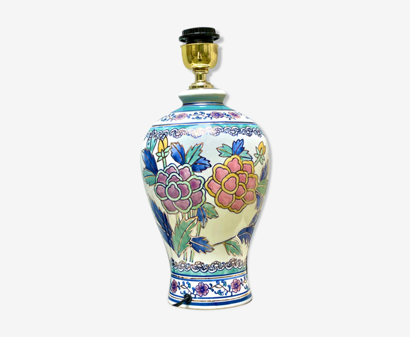 Pied de lampe vintage, peint à la main