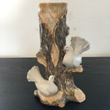 Vase of 2 doves in slip