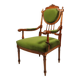 Vintage armchair classic style green oregano XIX century