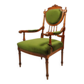 Fauteuil vintage style classique vert oregano XIX siècle