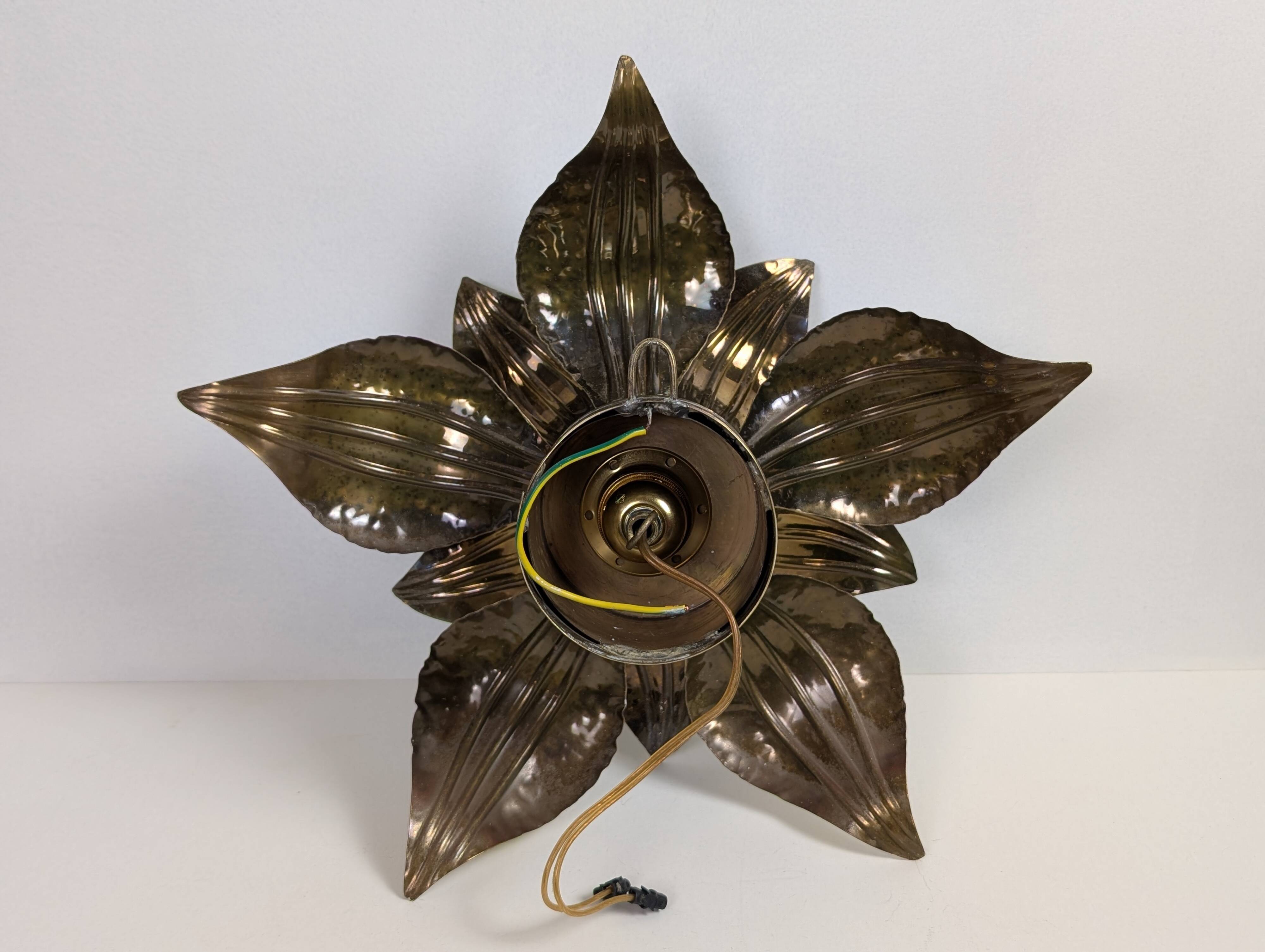 70's Brutalist Brass Wall/Ceiling Light