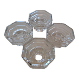 4 bougeoirs en verre épais