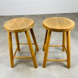 Pair of vintage wooden stools