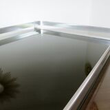 Very large tray, MB Italy for Roche Bobois, aluminum and smoked glass, 70