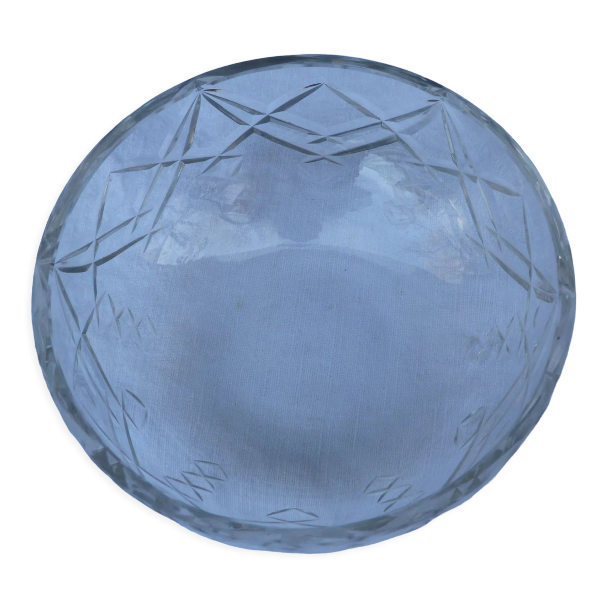 Salad bowl cut old crystal Baccarat signed