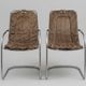 2 vintage designer chairs from the 70s in the style of Willy Rizzo, space age.