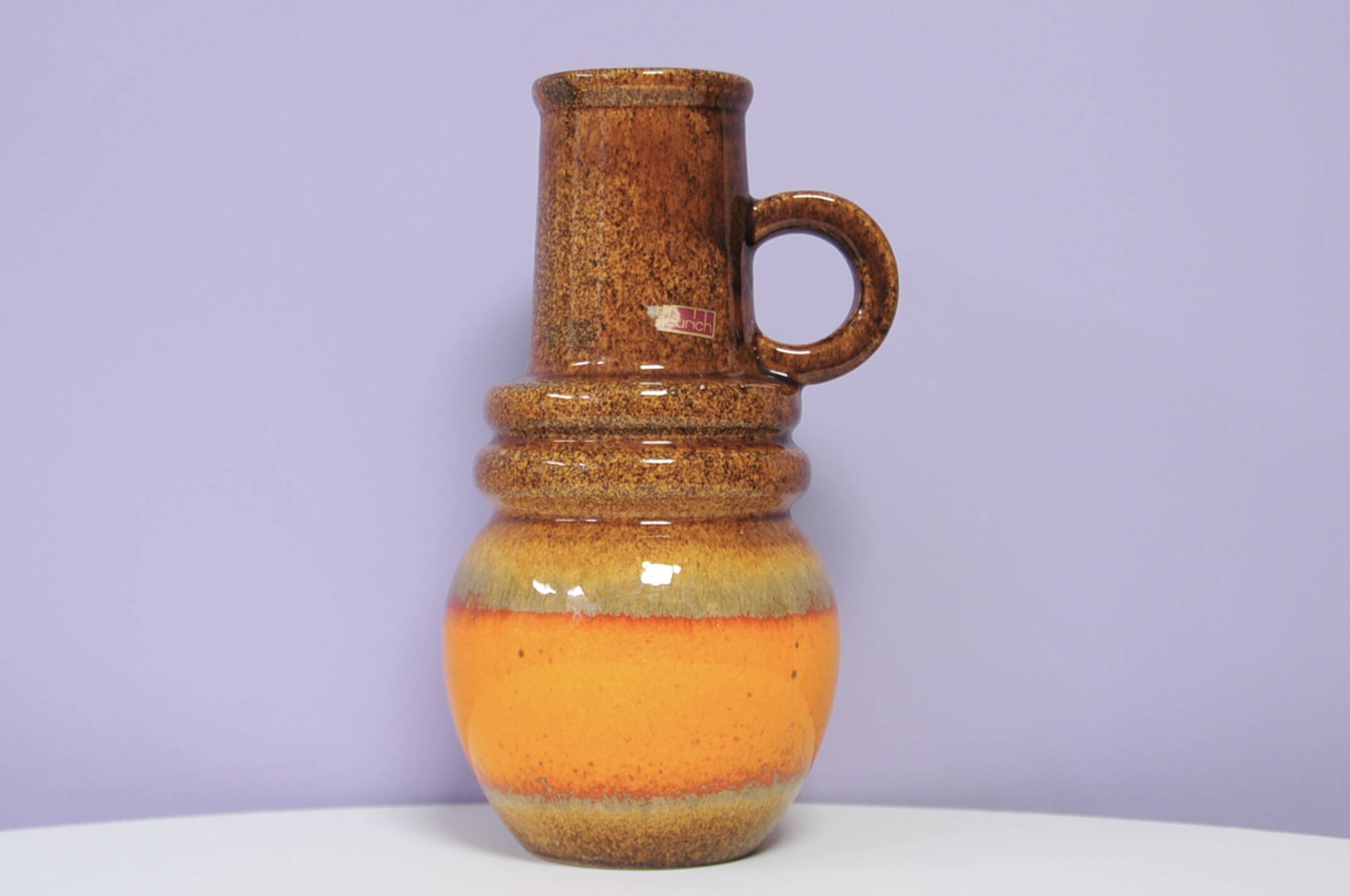 Brown & orange West Germany vase