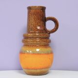 Brown & orange West Germany vase