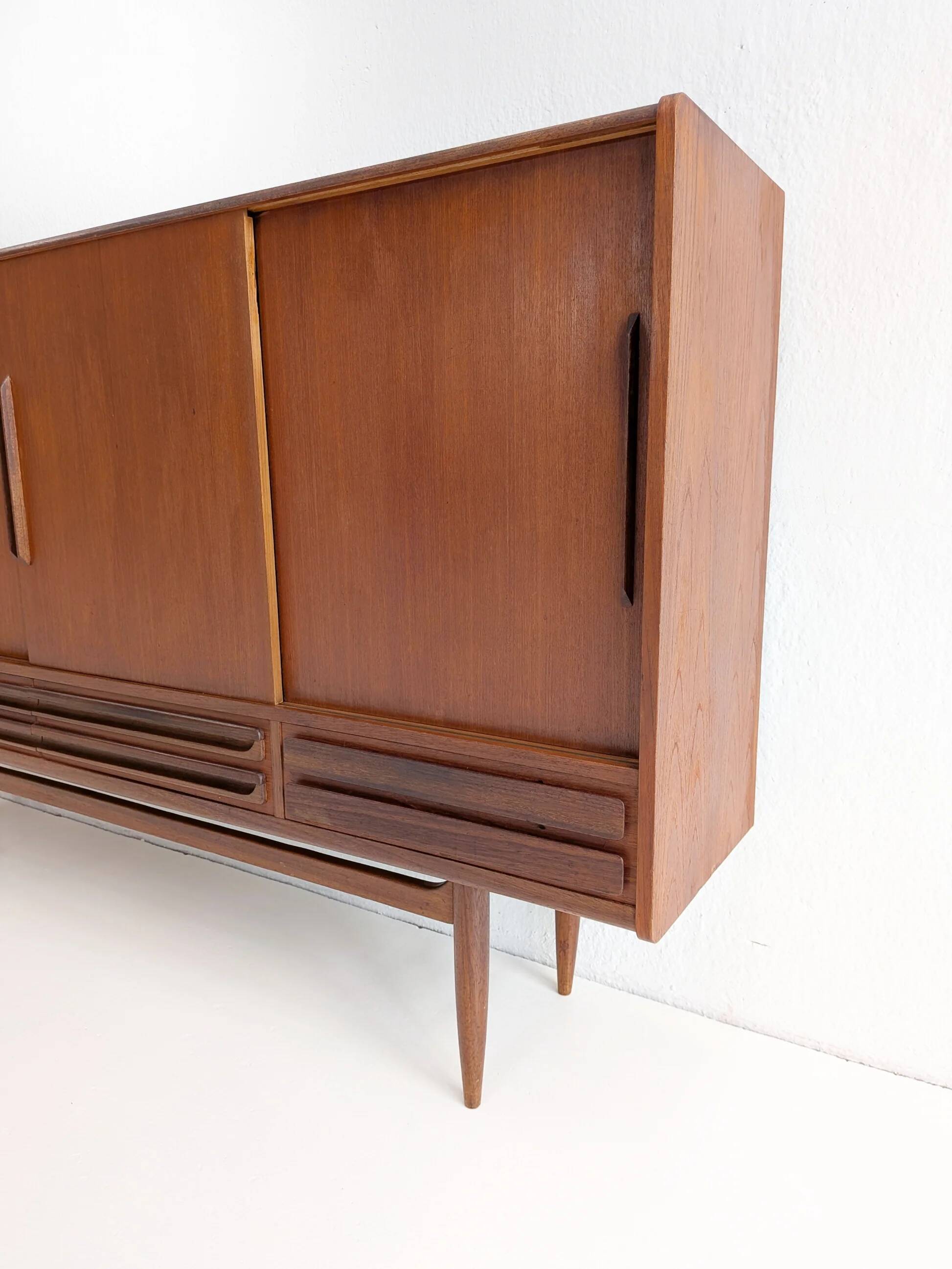 Danish midcentury modern teakwood highboard 1960s