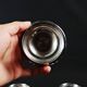 6 stainless steel ice cream cups on a stand, vintage dessert service