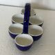 Cobalt Blue Egg Cup Service in earthenware by Georges Dreyfus workshop circa 1900