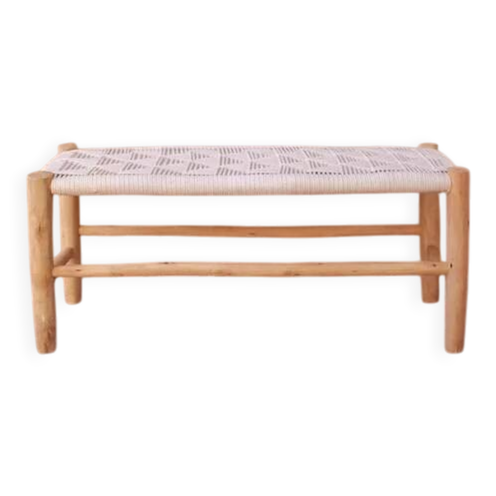 Braided white cream bench