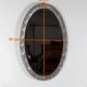 Oval mirror with silver frame, art nouveau, 1900